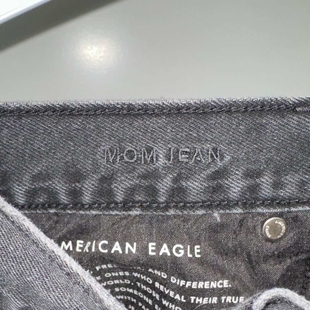 American Eagle Outfitters Black Distressed Straight Leg Jeans